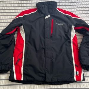 Mens Karbon Ski jacket. Size Medium Black with Red/white trim